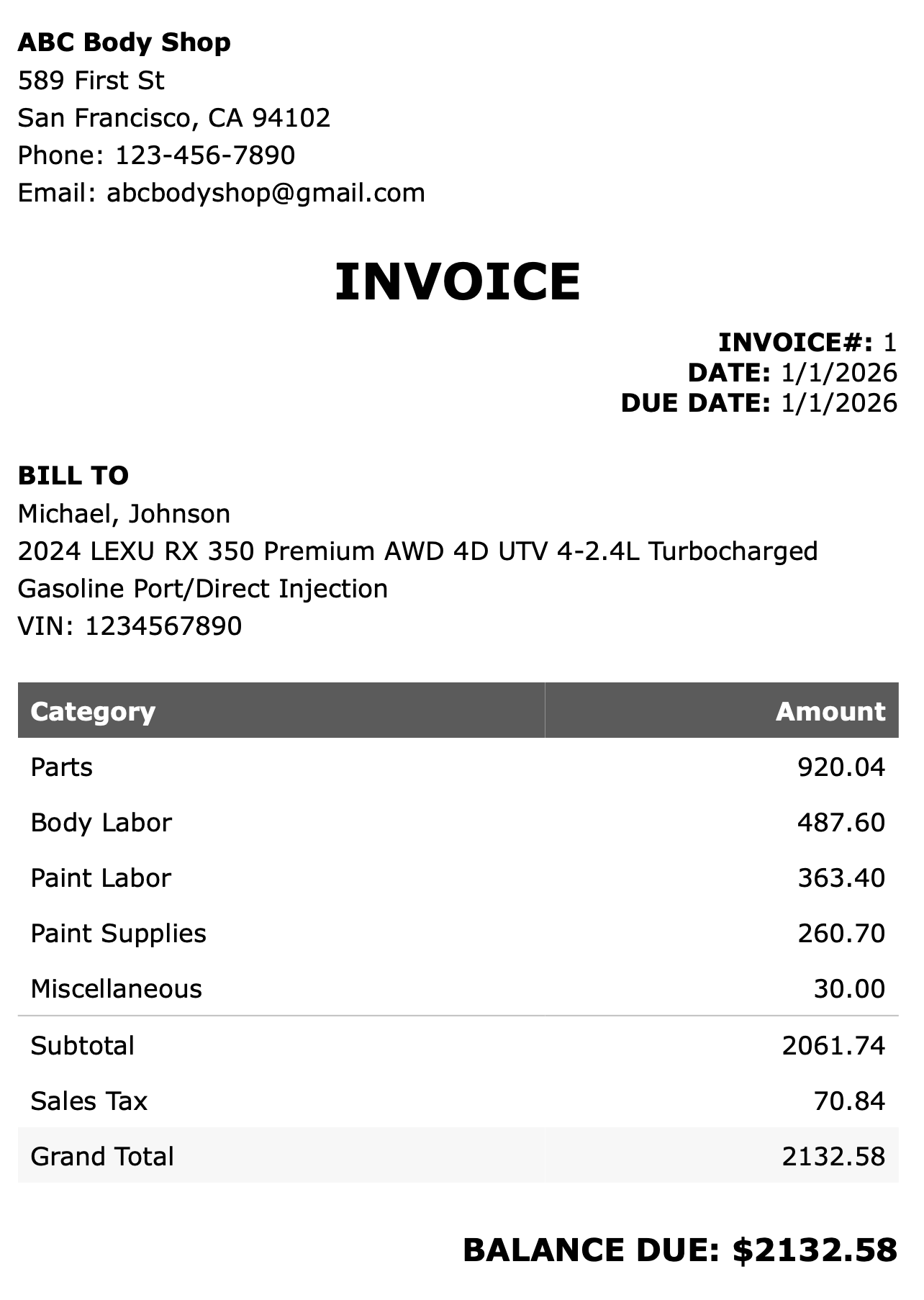 Download PDF or export to QuickBooks