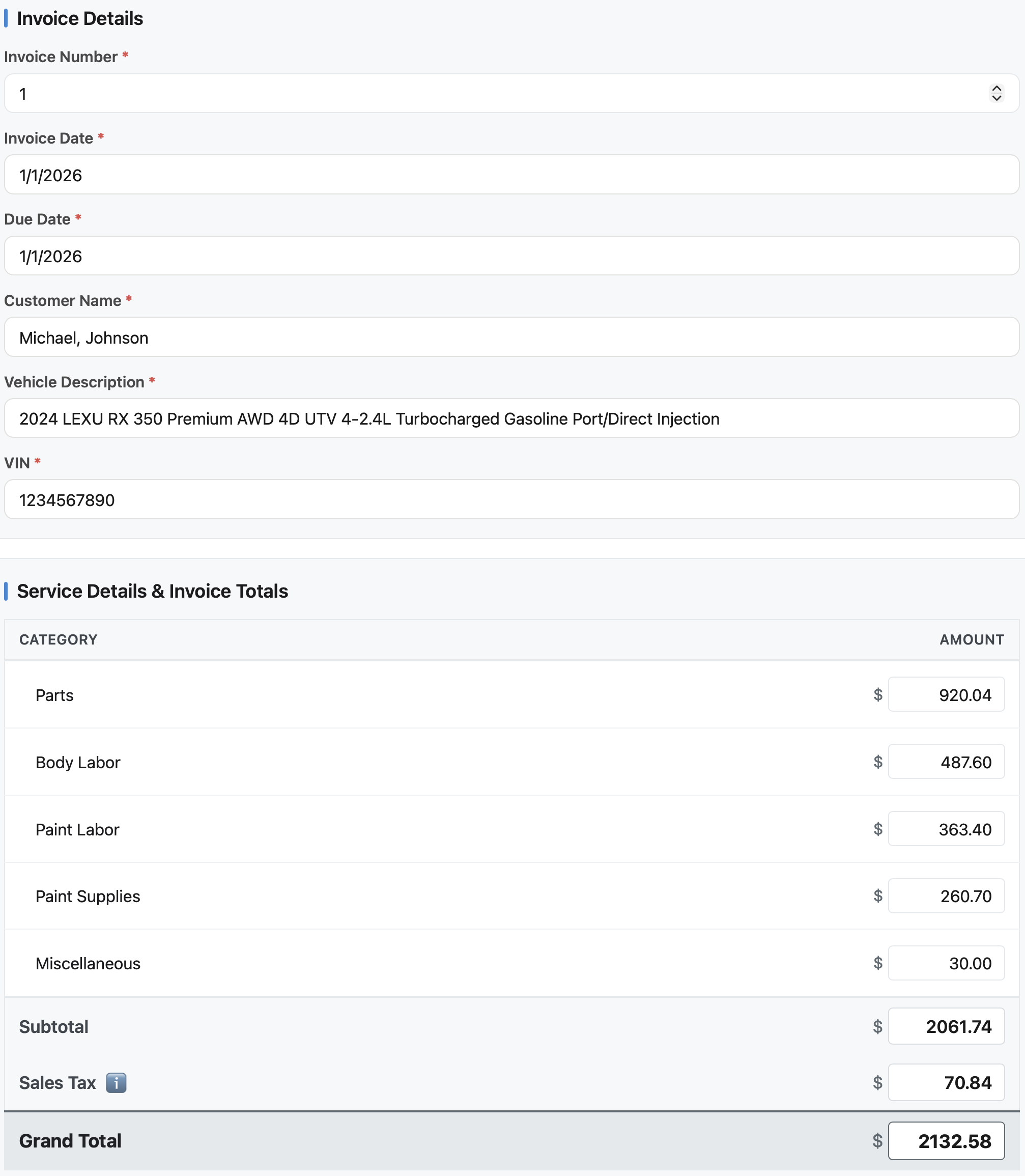We create your invoice automatically